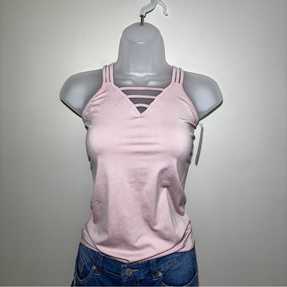 Love Charm Blush Pink Crisscross Strappy Cami Top V-neck OS Junior